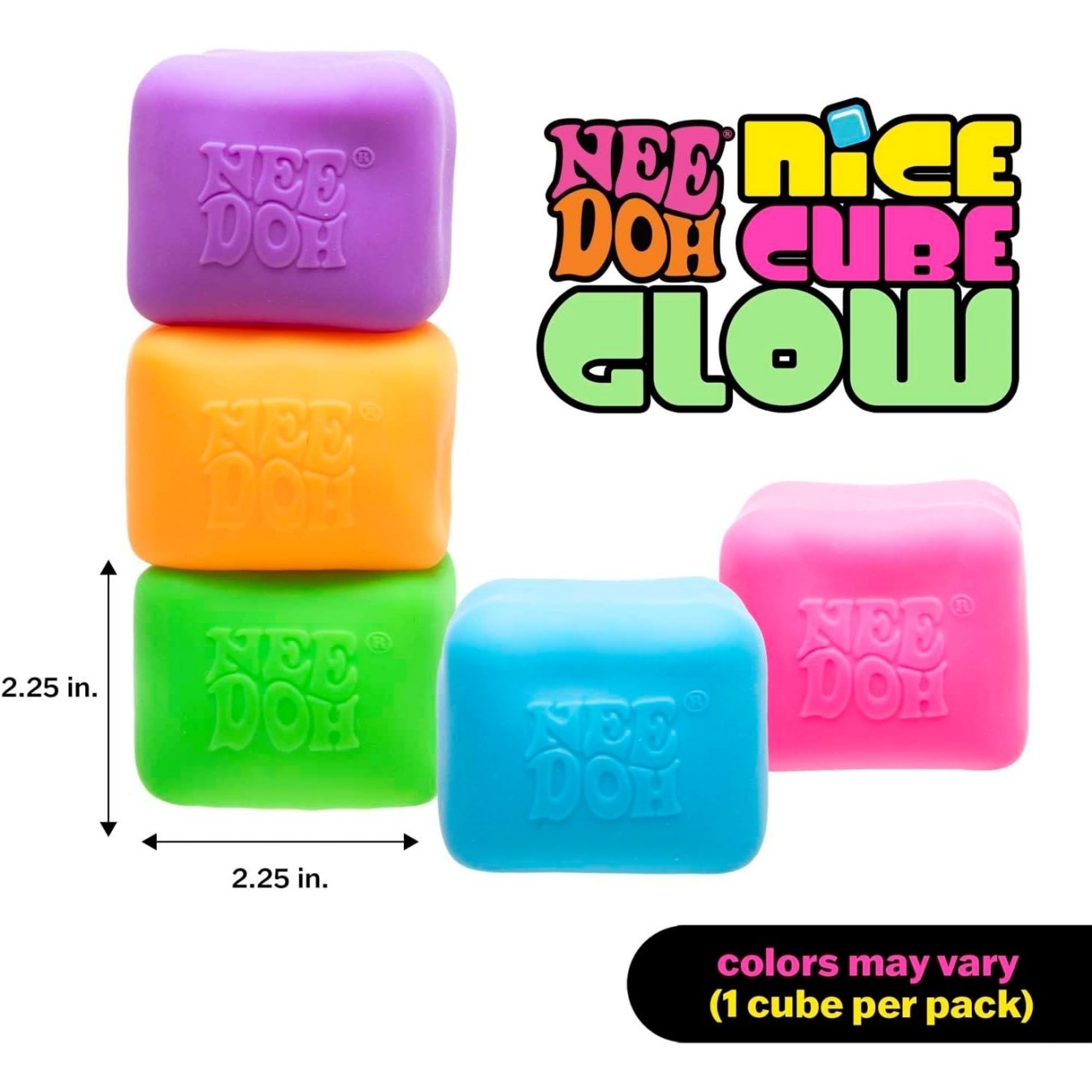 NeeDoh Nice Cube Glow - Glows in the Dark - Assorted - Image 5